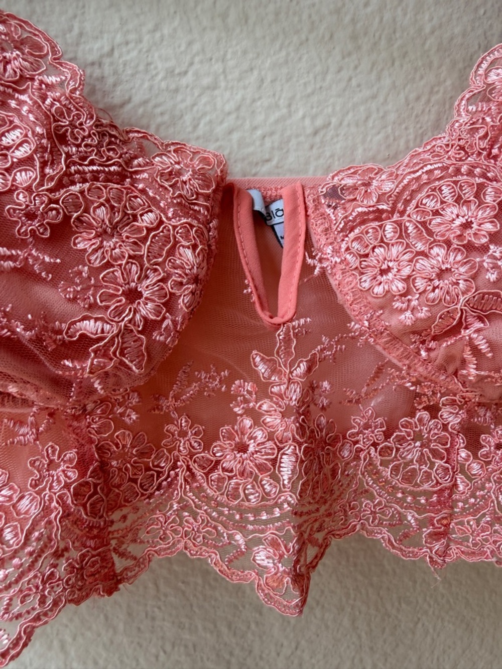 Blashe Pink Lace Bustier Crop Top Fairy Coquette Soft Girl Lingerie Romantic L - Picture 3 of 8